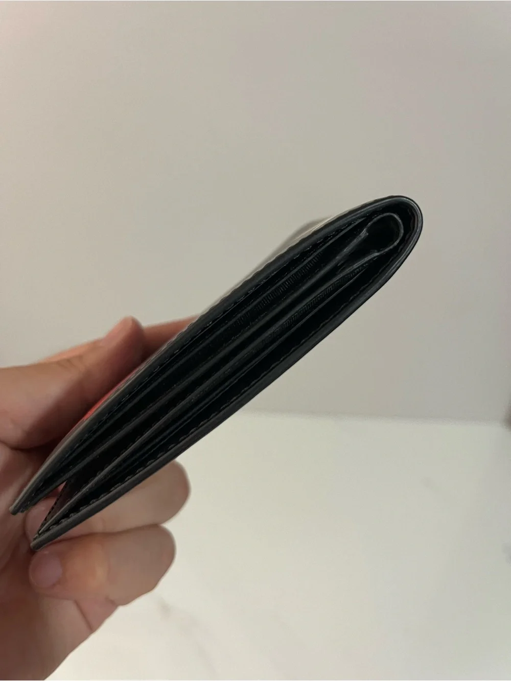 Givenchy Black Leather Wallet with Red, White & Black Star Accents